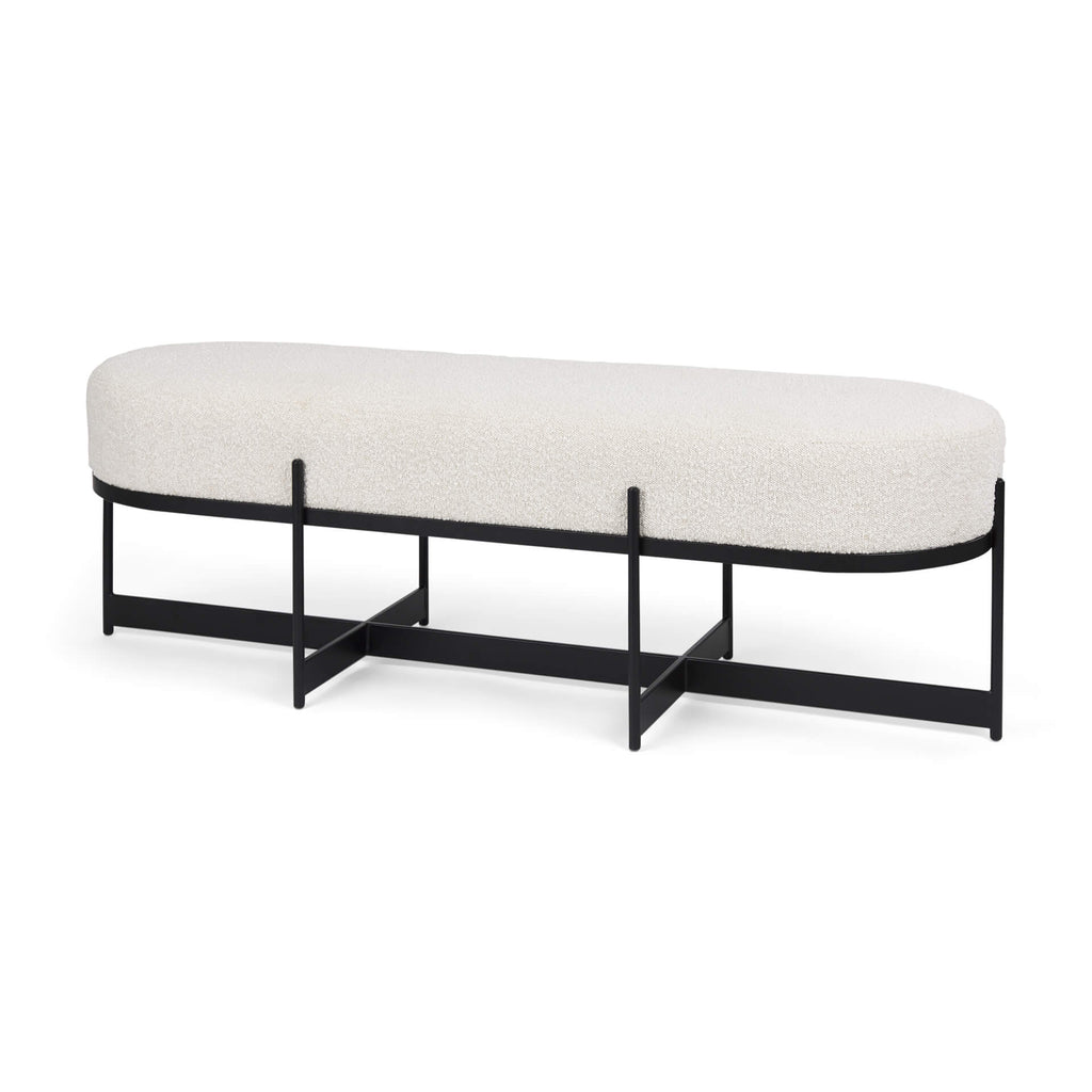 MERCANA AMELIA CREAM BOUCLE FABRIC BENCH 69836