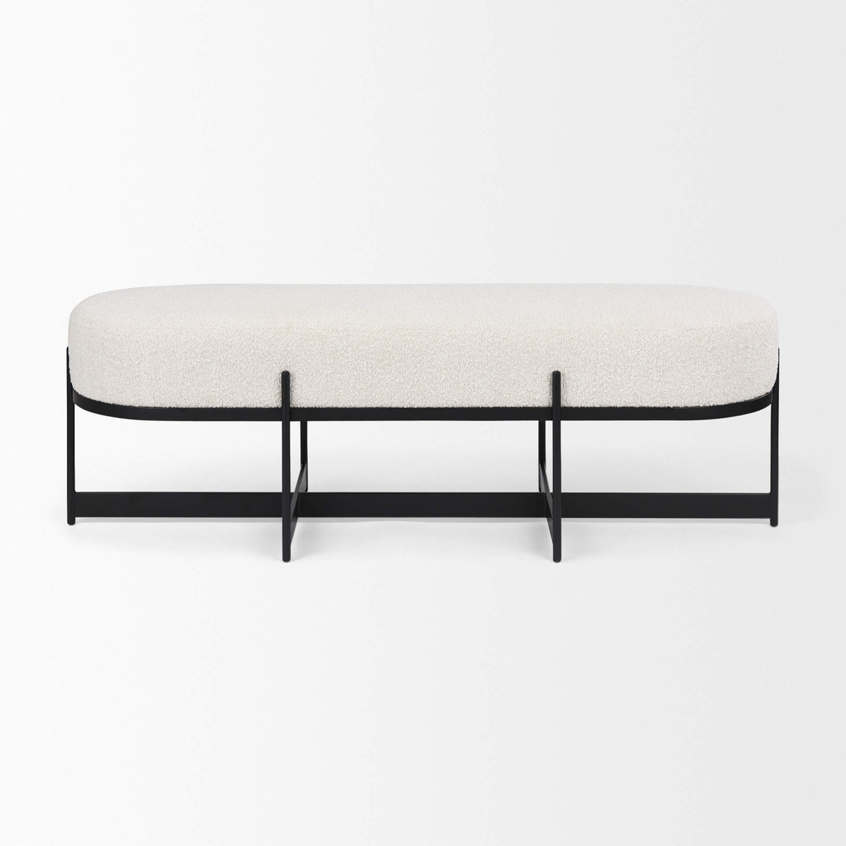 MERCANA AMELIA CREAM BOUCLE FABRIC BENCH 69836