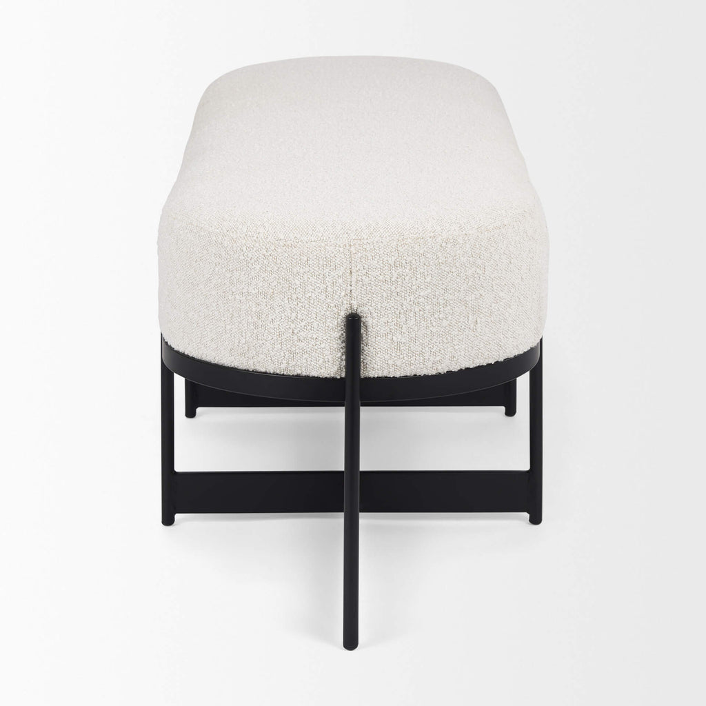 MERCANA AMELIA CREAM BOUCLE FABRIC BENCH 69836