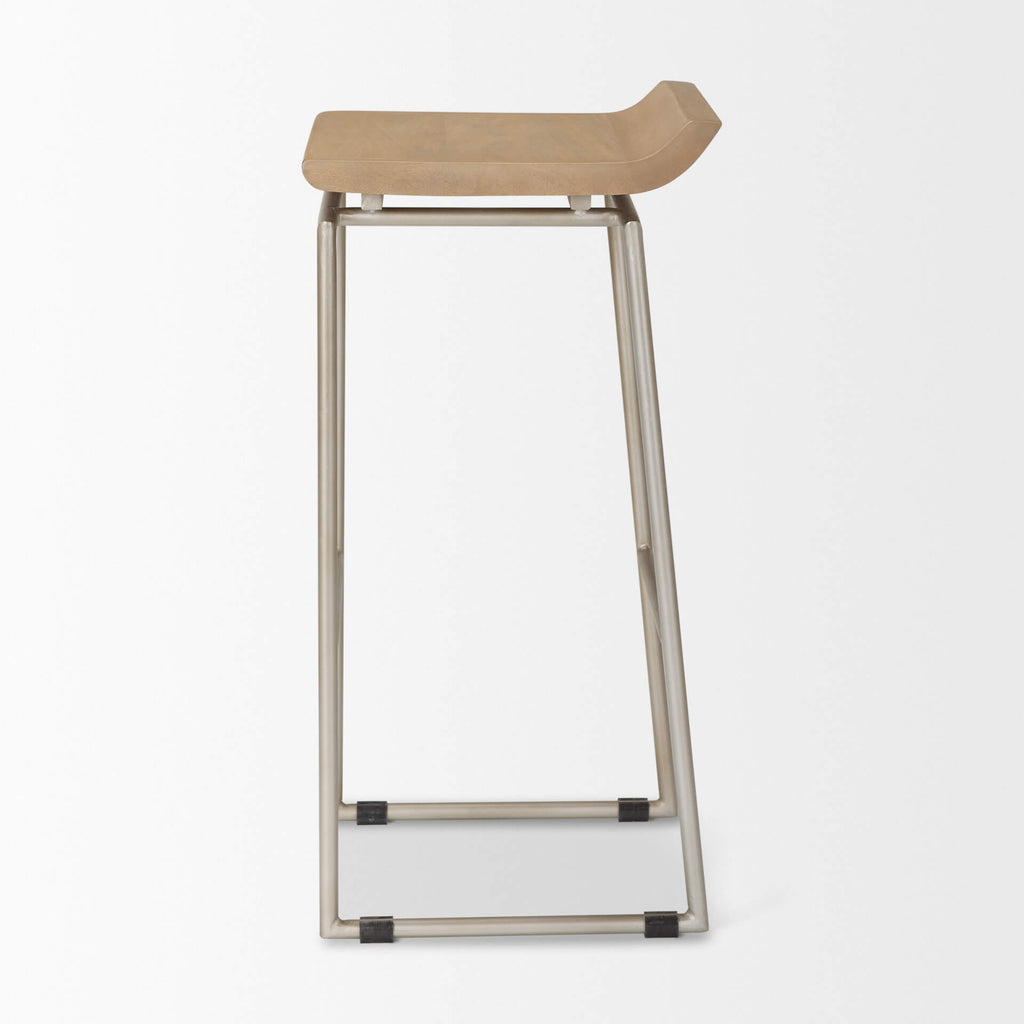 MERCANA GIVENS BAR STOOL BROWN WOOD SEAT 69555