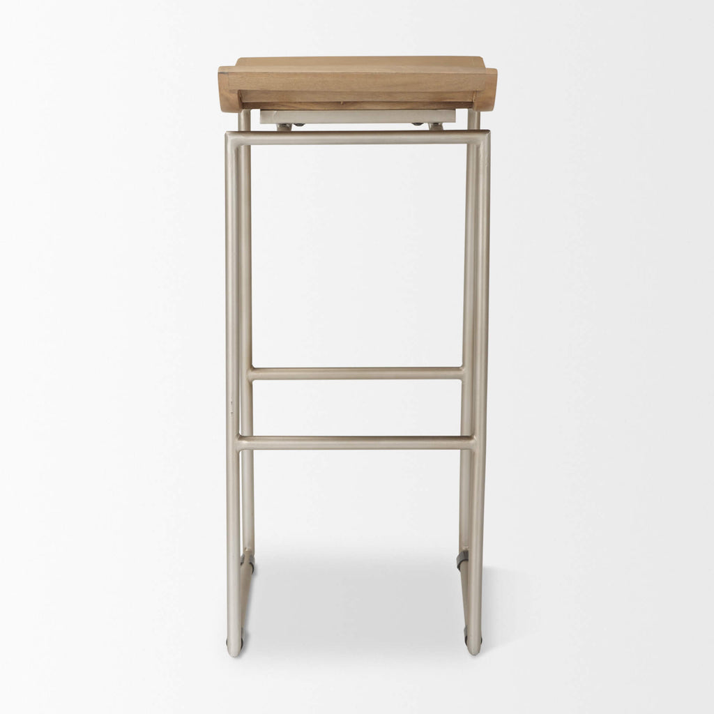 MERCANA GIVENS BAR STOOL BROWN WOOD SEAT 69555
