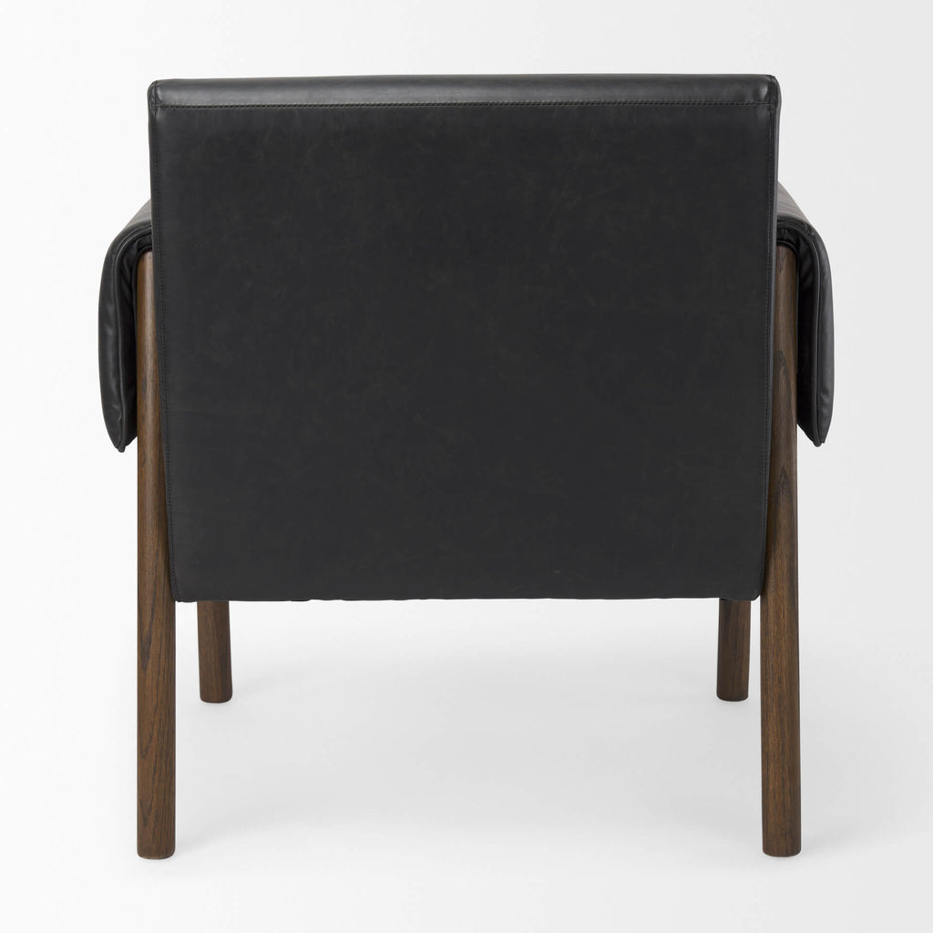 MERCANA ASHTON BLACK FAUX LEATHER ACCENT CHAIR 69821