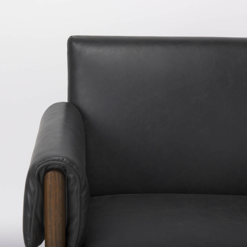 MERCANA ASHTON BLACK FAUX LEATHER ACCENT CHAIR 69821