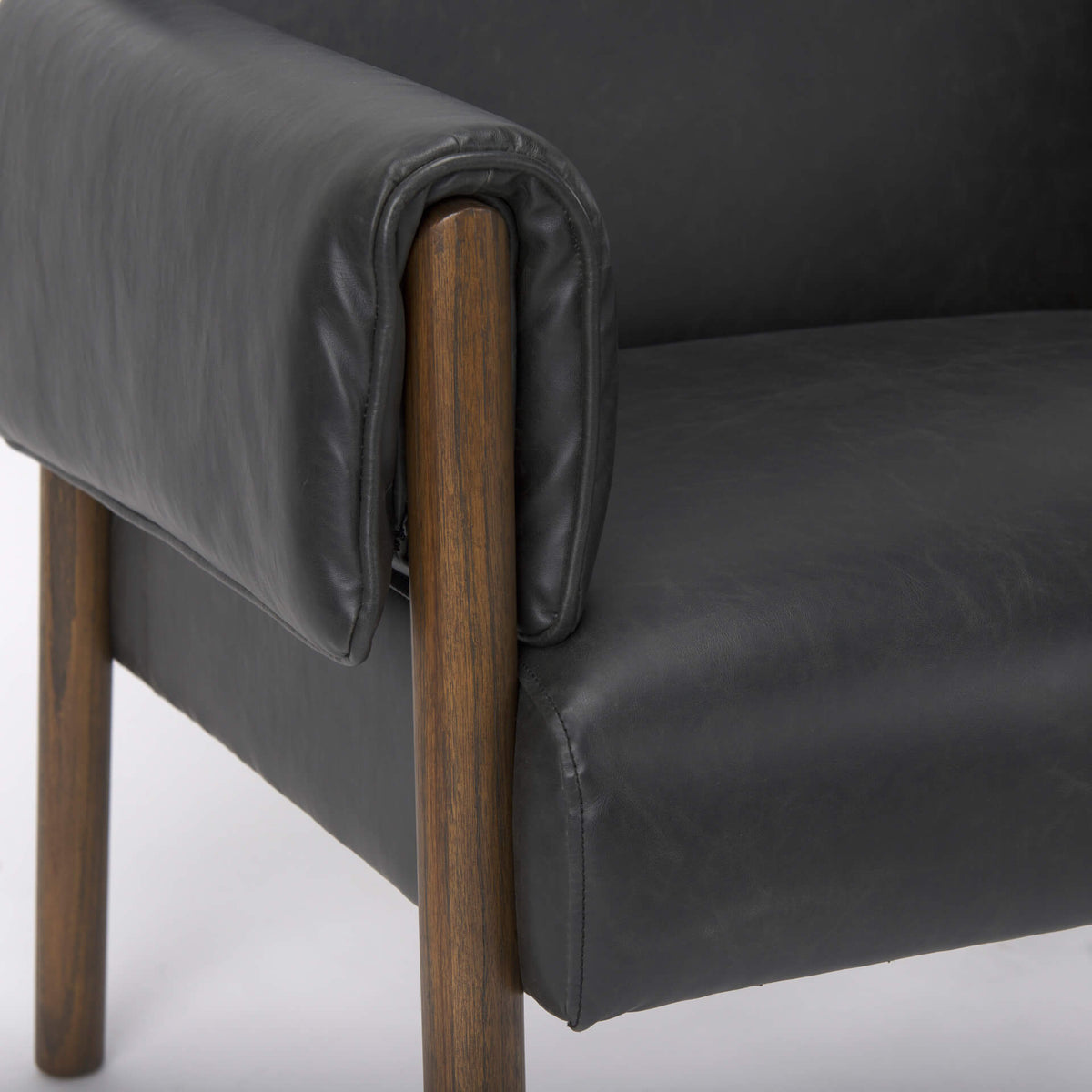 MERCANA ASHTON BLACK FAUX LEATHER ACCENT CHAIR 69821
