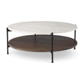 MERCANA LARKIN 42" ROUND MARBLE TOP COFFEE TABLE 69925-AB
