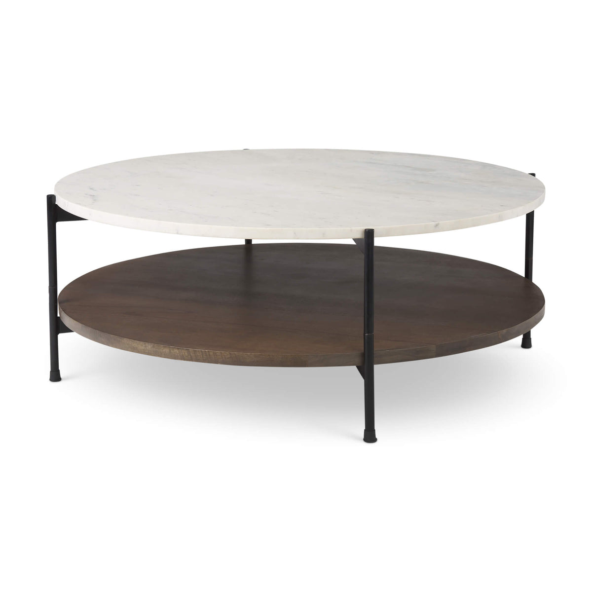MERCANA LARKIN 42" ROUND MARBLE TOP COFFEE TABLE 69925-AB