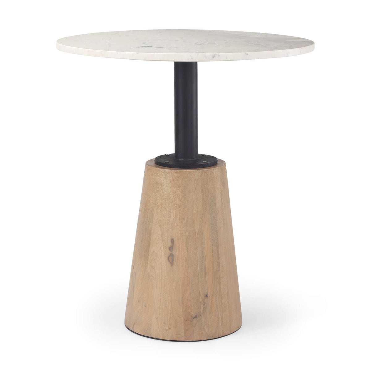MERCANA MAXWELL 32" WHITE MARBLE PEDESTAL BISTRO TABLE 69928-AB