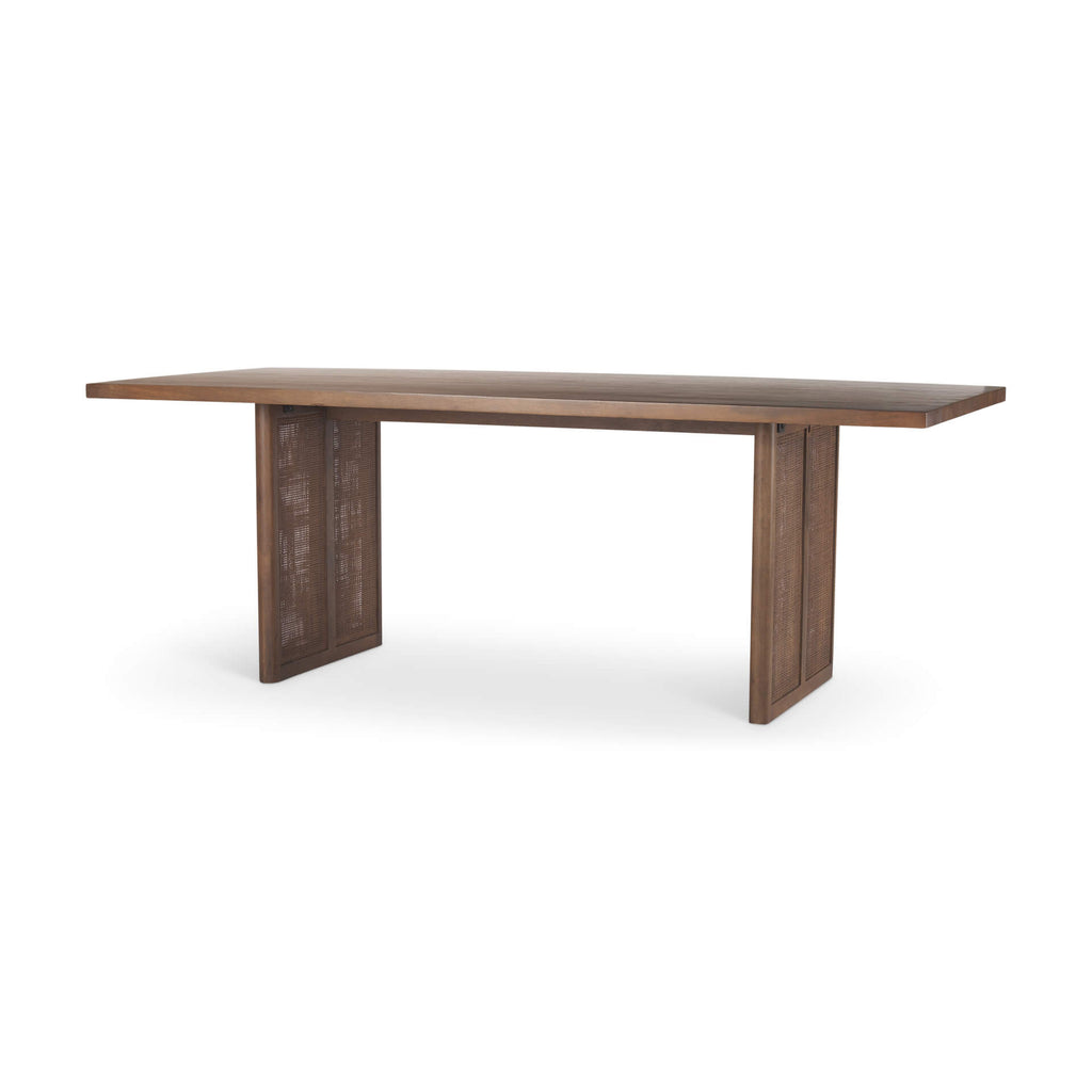 MERCANA GRIER MEDIUM BROWN WOOD WITH CANE DINING TABLE 69904