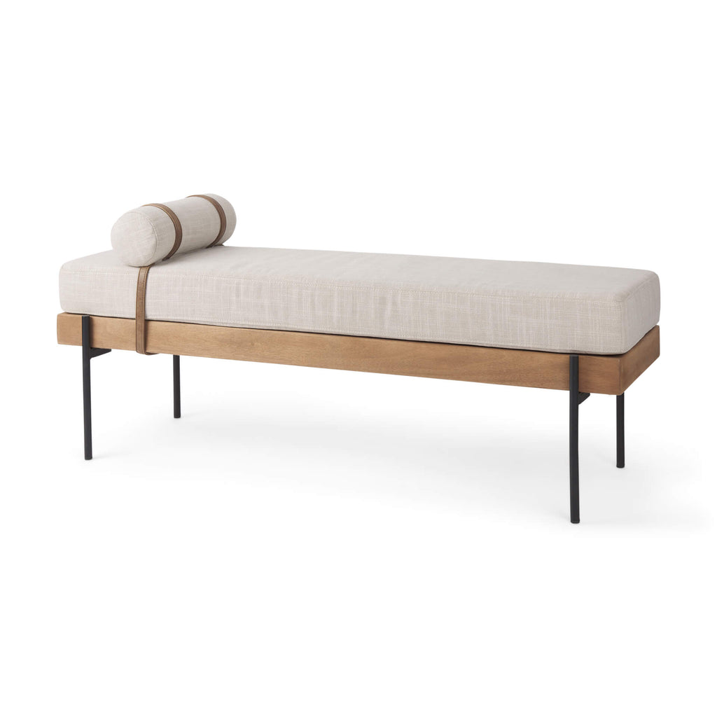 MERCANA COLBURNE CREAM FABRIC BENCH 70039