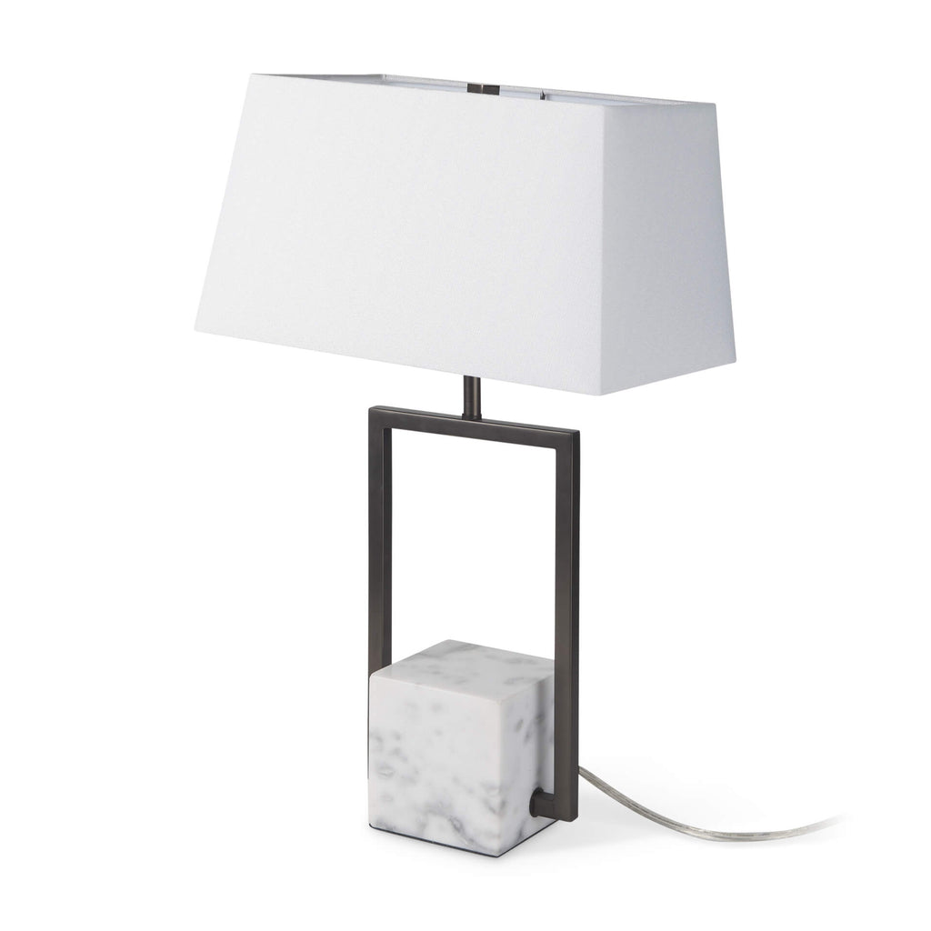 MERCANA PEYTON MARBLE CUBE BASE TABLE LAMP 69701