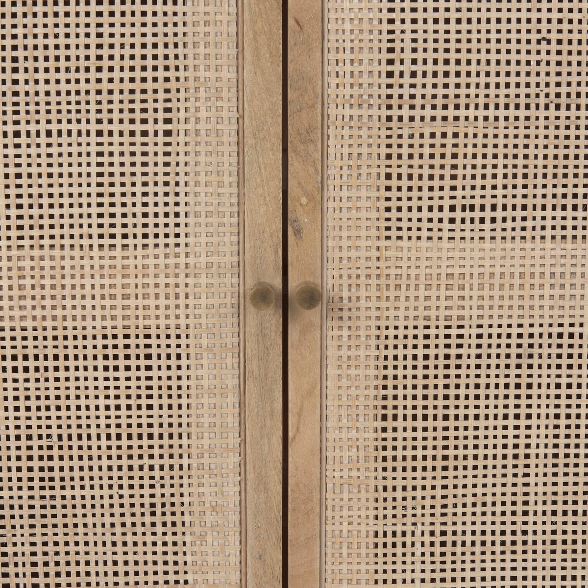 MERCANA GRIER LIGHT BROWN WOOD WITH CANE 2 DOOR CABINET 69909