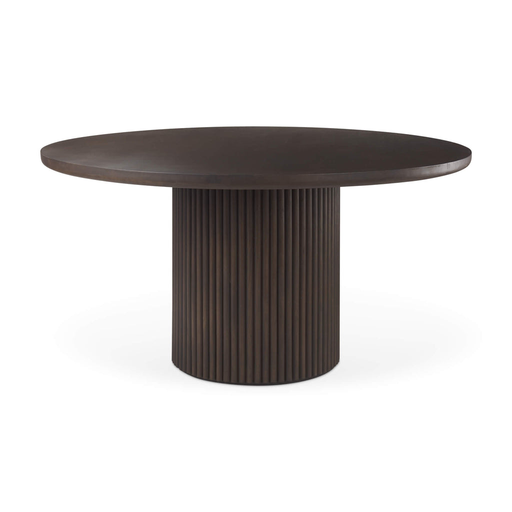 MERCANA TERRA DARK BROWN FLUTER DINING TABLE  69873-AB