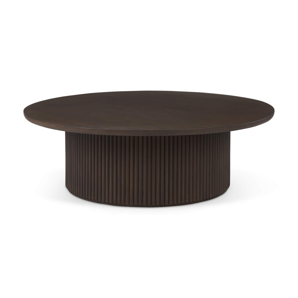 MERCANA TERRA DARK BROWN FLUTER ROUND COFFEE TABLE  69877