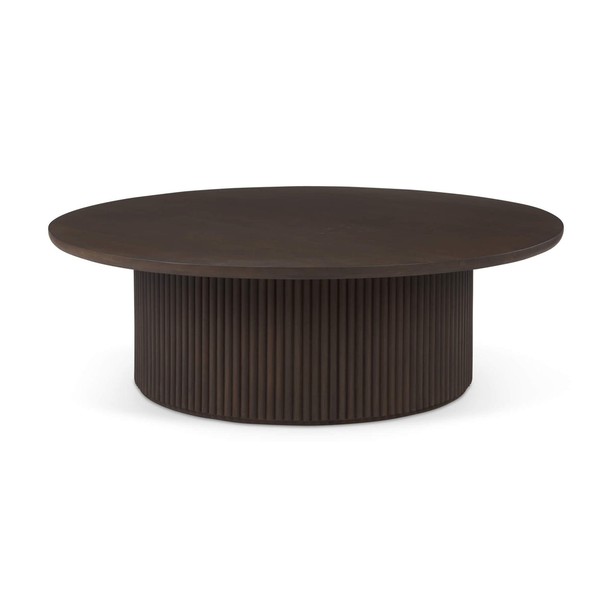 MERCANA TERRA DARK BROWN FLUTER ROUND COFFEE TABLE  69877
