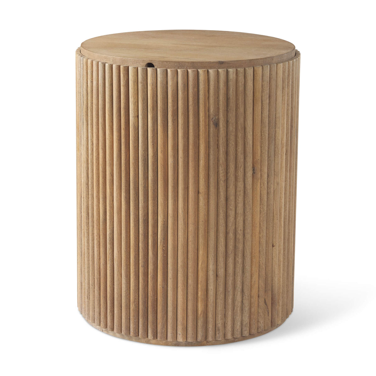MERCANA TERRA LIGHT BROWN FLUTER SIDE TABLE 69882