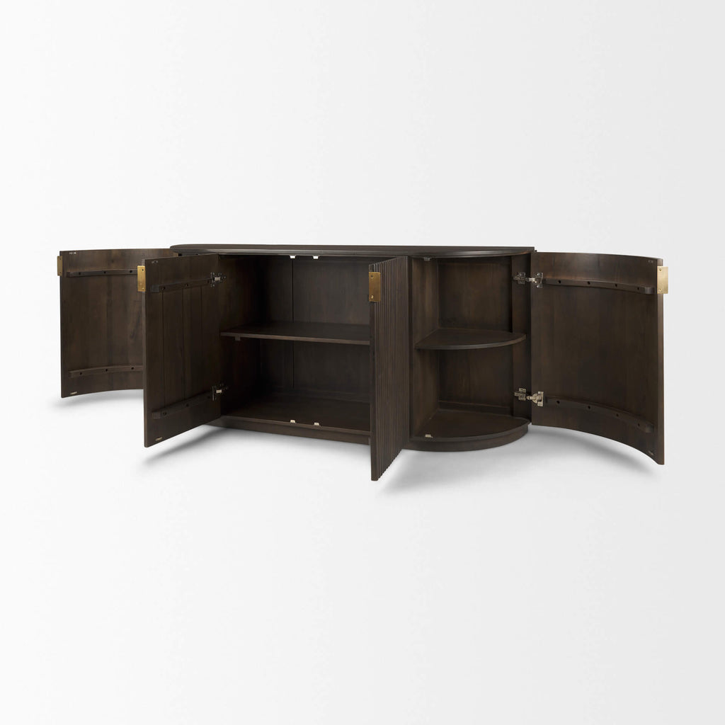 MERCANA TERRA DARK BROWN FLUTER SIDEBOARD 69883