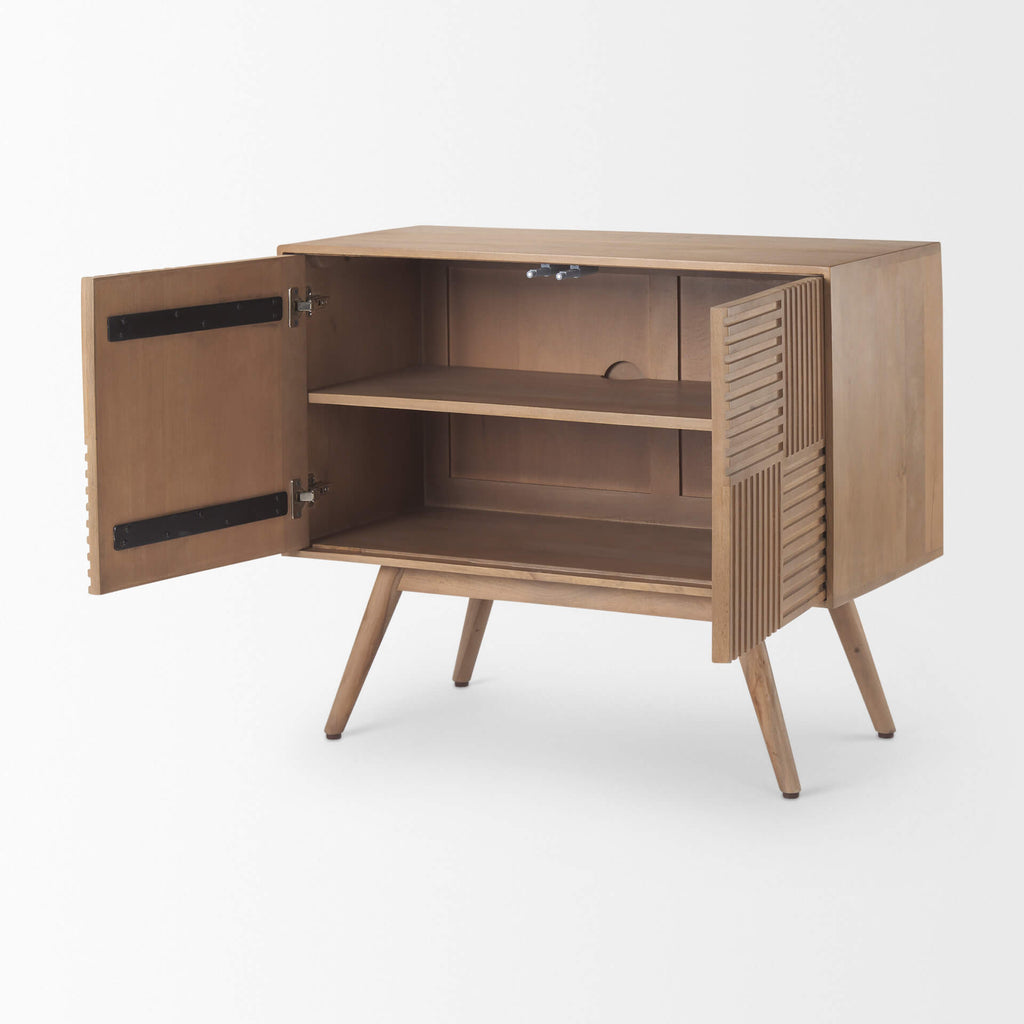 MERCANA SABLE LIGHT BROWN WOOD ACCENT CABINET 69889