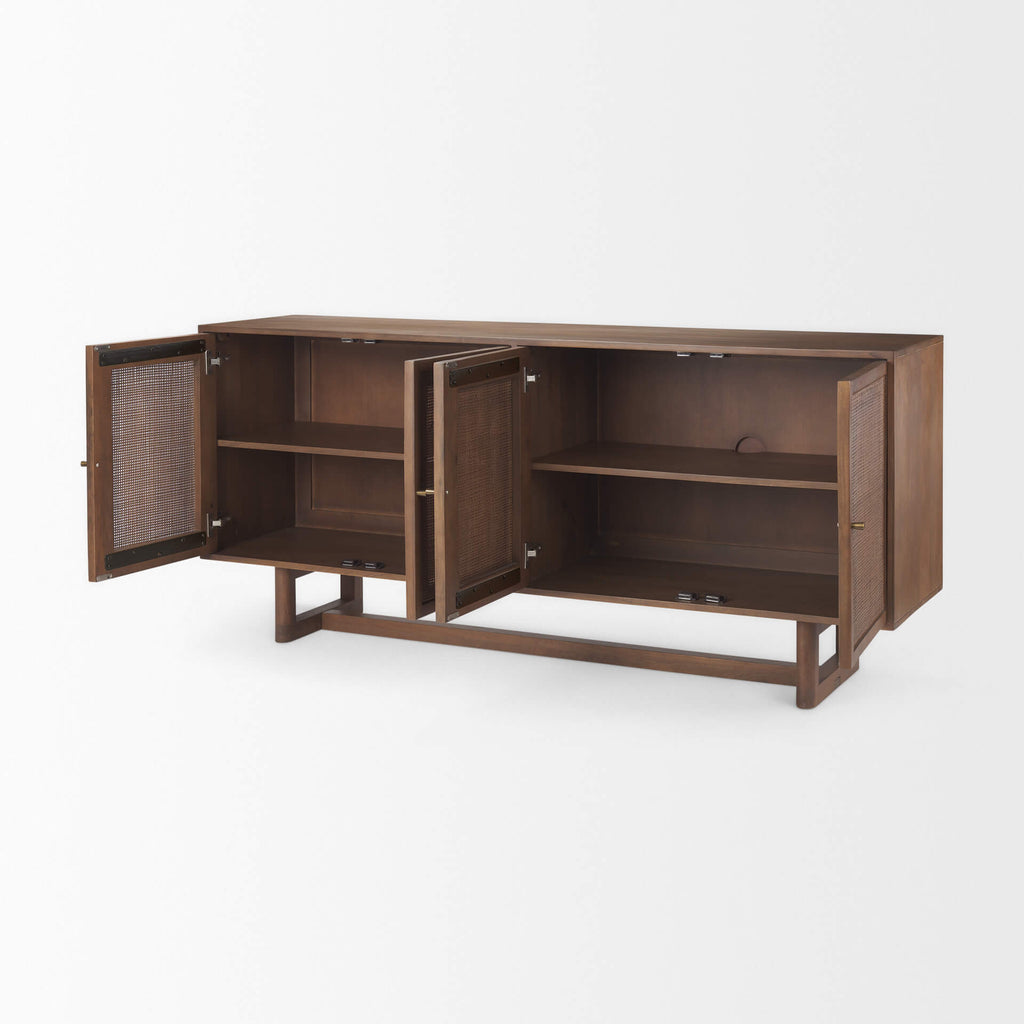 MERCANA GRIER MEDIUM BROWN WOOD SIDEBOARD 69894