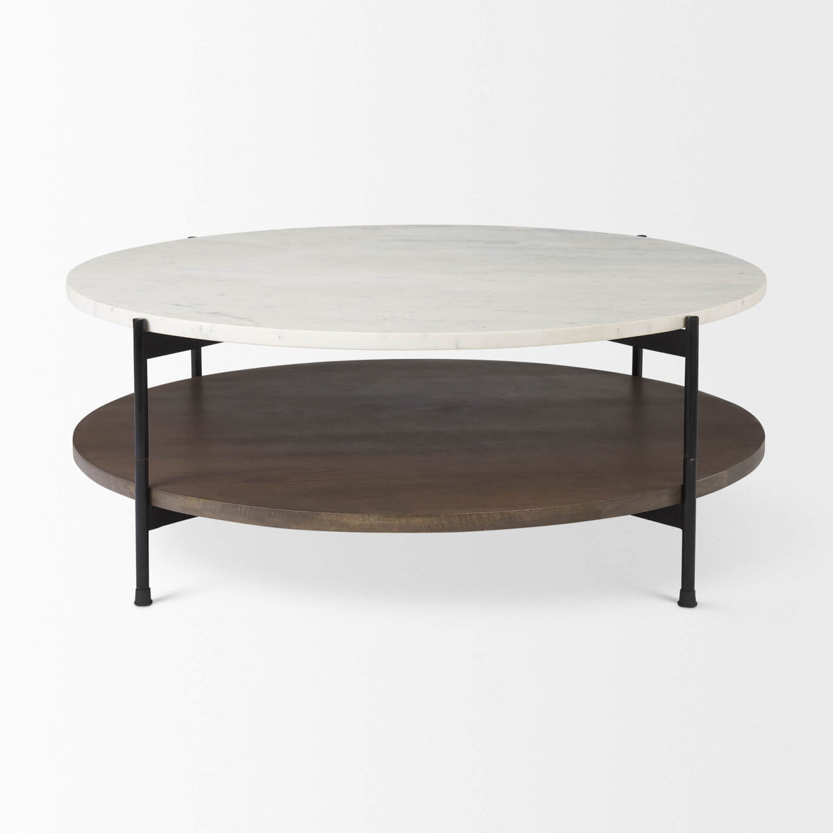 MERCANA LARKIN 42" ROUND MARBLE TOP COFFEE TABLE 69925-AB