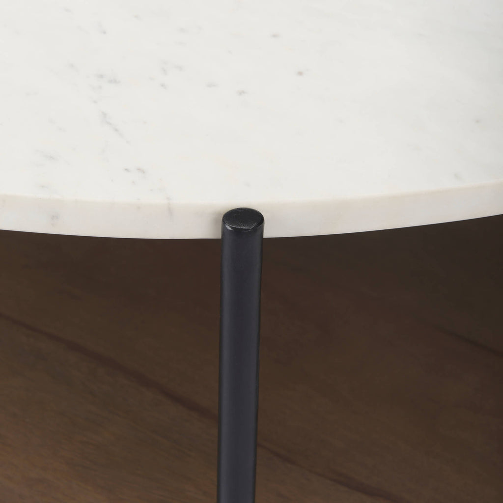 MERCANA LARKIN 42" ROUND MARBLE TOP COFFEE TABLE 69925-AB
