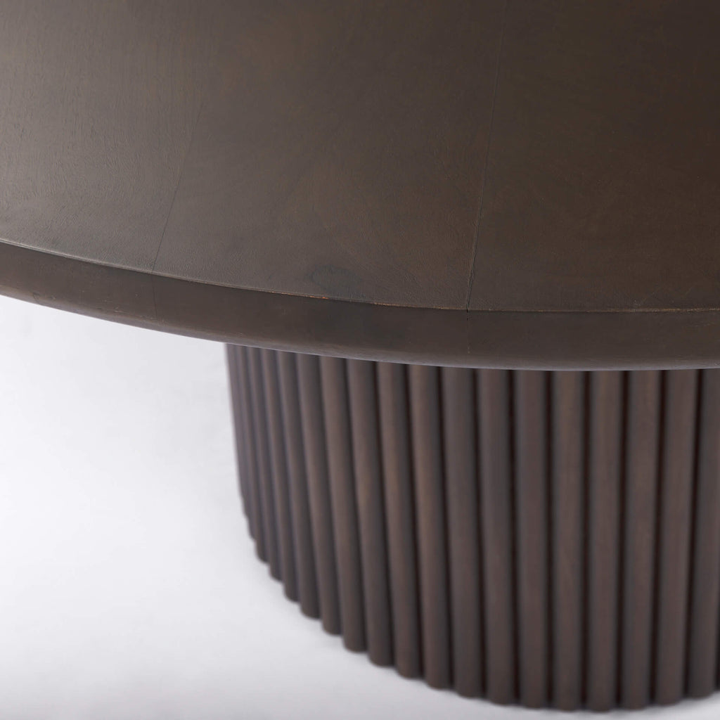 MERCANA TERRA DARK BROWN FLUTER DINING TABLE  69873-AB