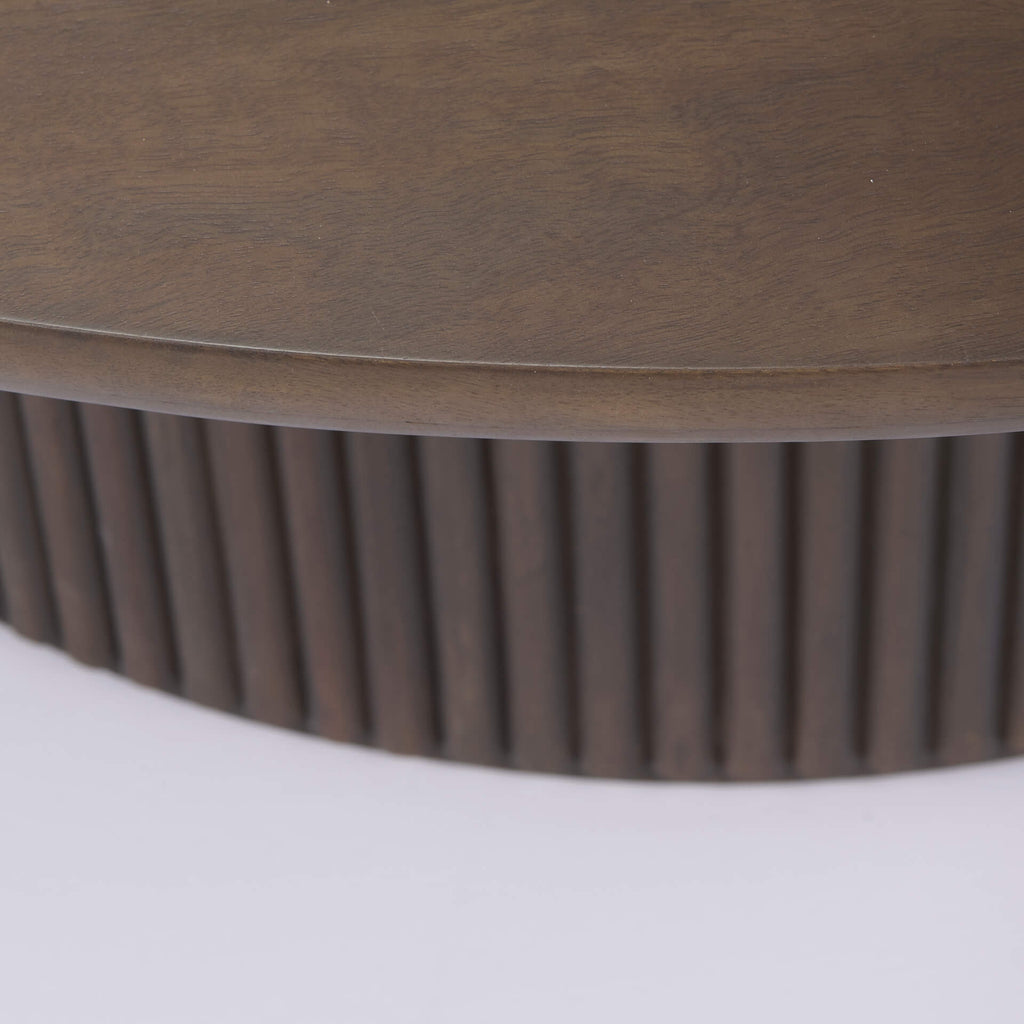 MERCANA TERRA DARK BROWN FLUTER ROUND COFFEE TABLE  69877