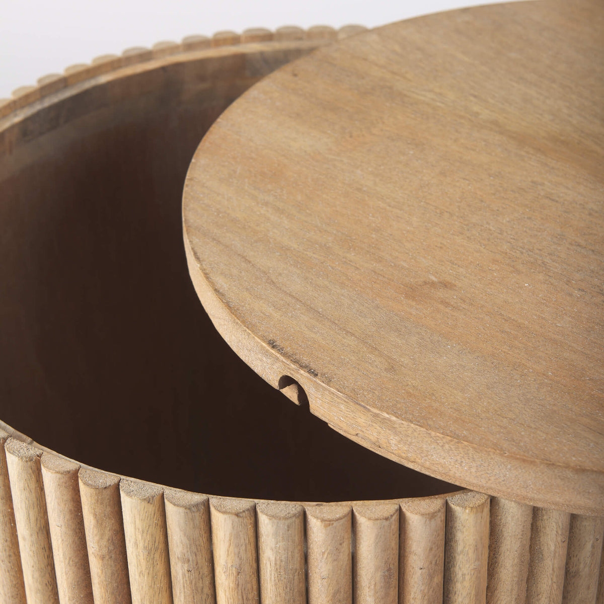 MERCANA TERRA LIGHT BROWN FLUTER SIDE TABLE 69882