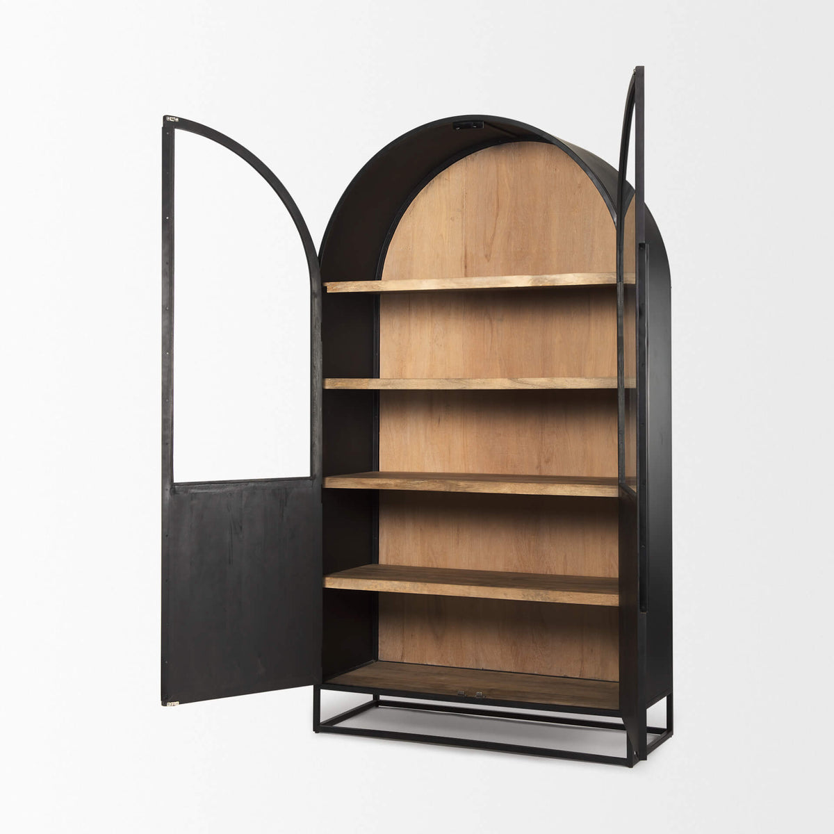 MERCANA SLOAN BLACK WOOD FRAME ARCH CABINET 69885
