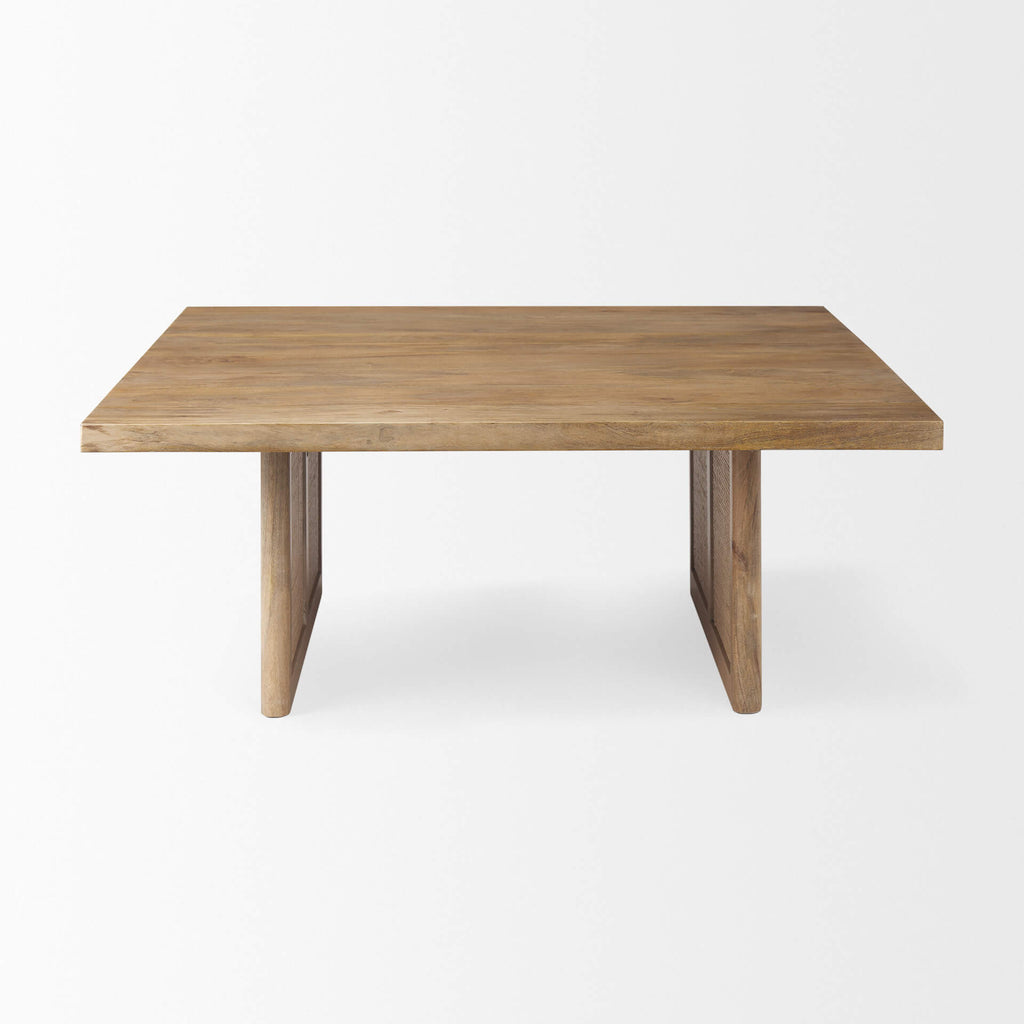 MERCANA GRIER LIGHT BROWN WOOD WITH CANE COFFEE TABLE 69902