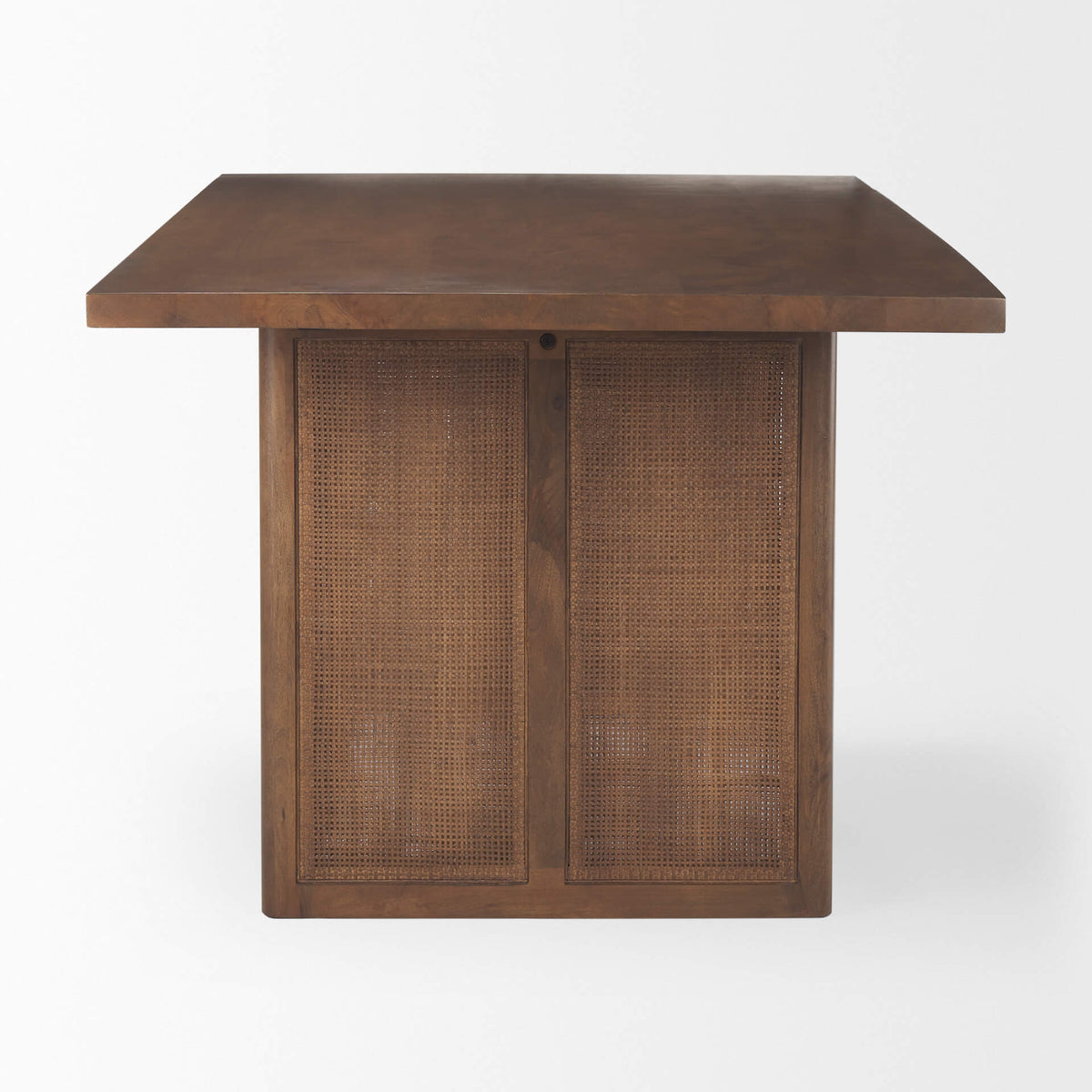 MERCANA GRIER MEDIUM BROWN WOOD WITH CANE DINING TABLE 69904