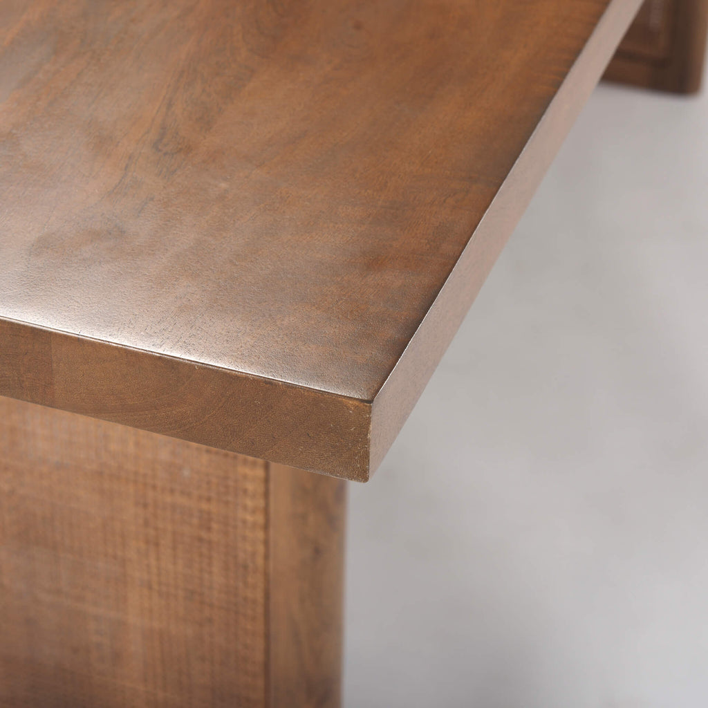 MERCANA GRIER MEDIUM BROWN WOOD WITH CANE DINING TABLE 69904