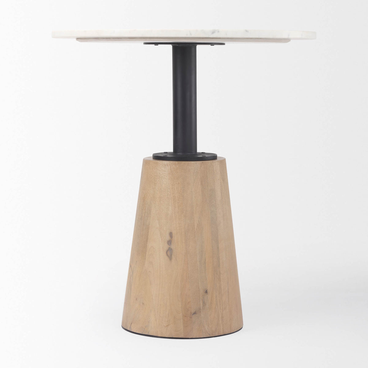 MERCANA MAXWELL 32" WHITE MARBLE PEDESTAL BISTRO TABLE 69928-AB