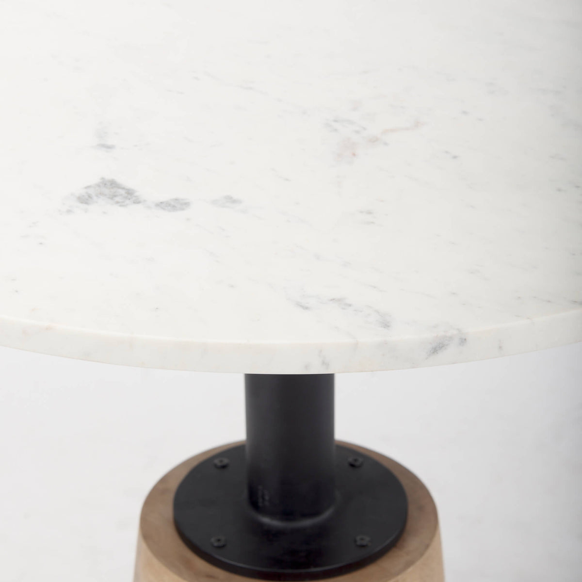 MERCANA MAXWELL 32" WHITE MARBLE PEDESTAL BISTRO TABLE 69928-AB