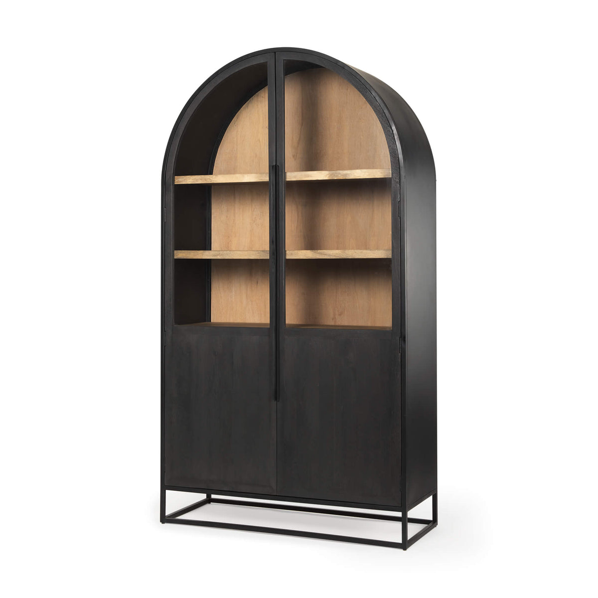 MERCANA SLOAN BLACK WOOD FRAME ARCH CABINET 69885
