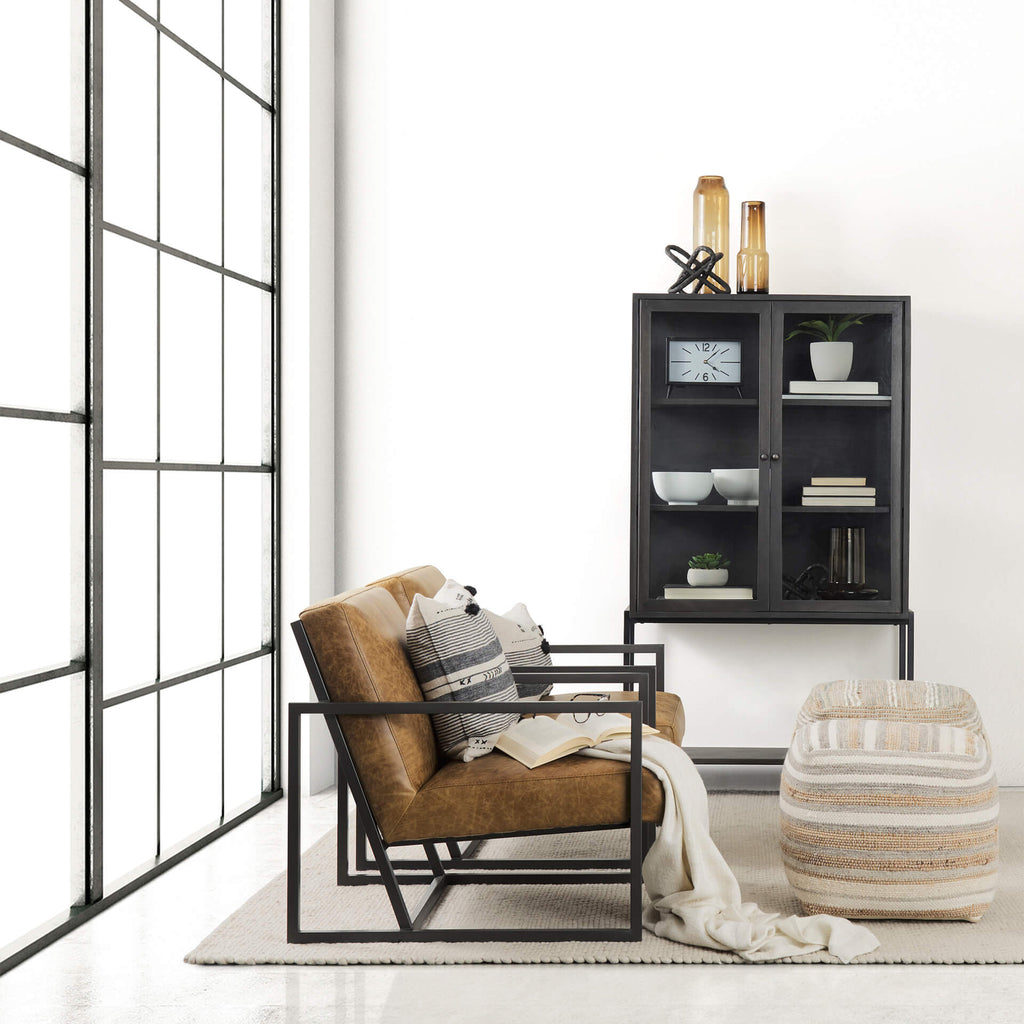 MERCANA AAHANA STRIPED HEMP AND COTTON POUF 69502