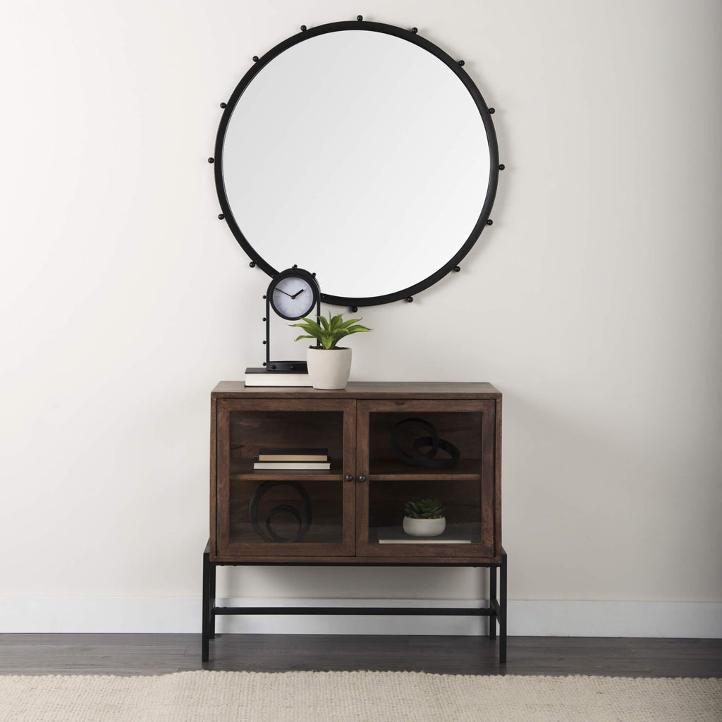 MERCANA ELENA LARGE BLACK METAL MIRROR 69313