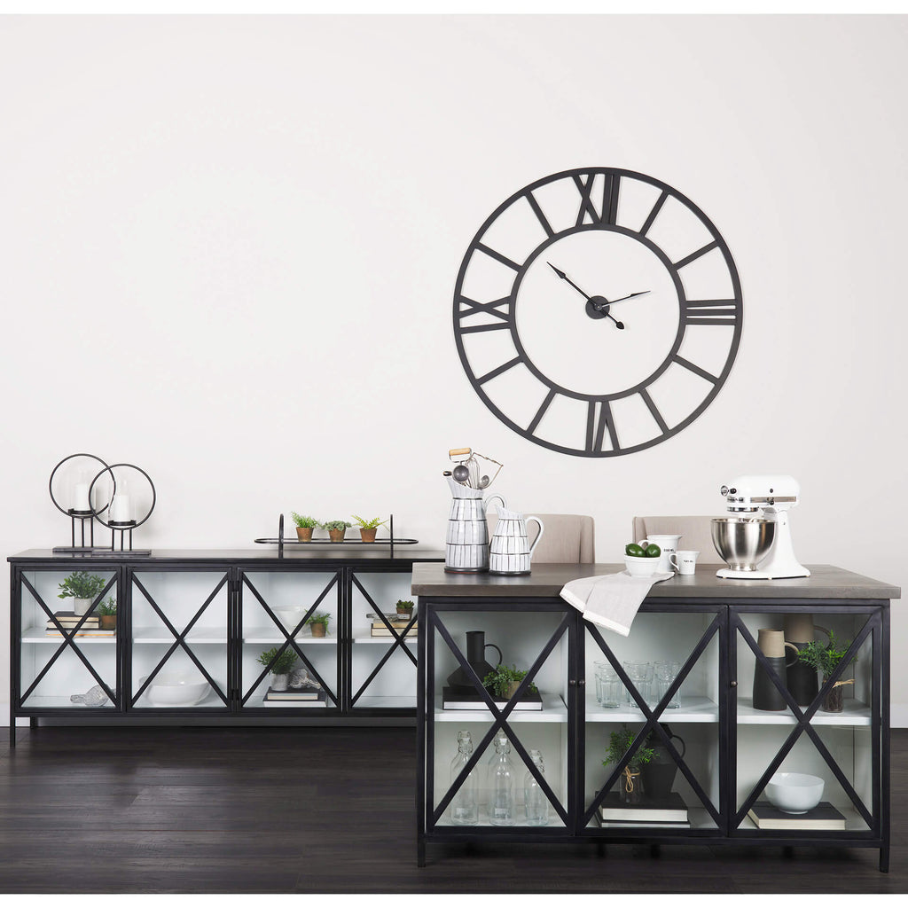 MERCANA AURELIA DARK IRON FOUR DOOR CABINET 69266