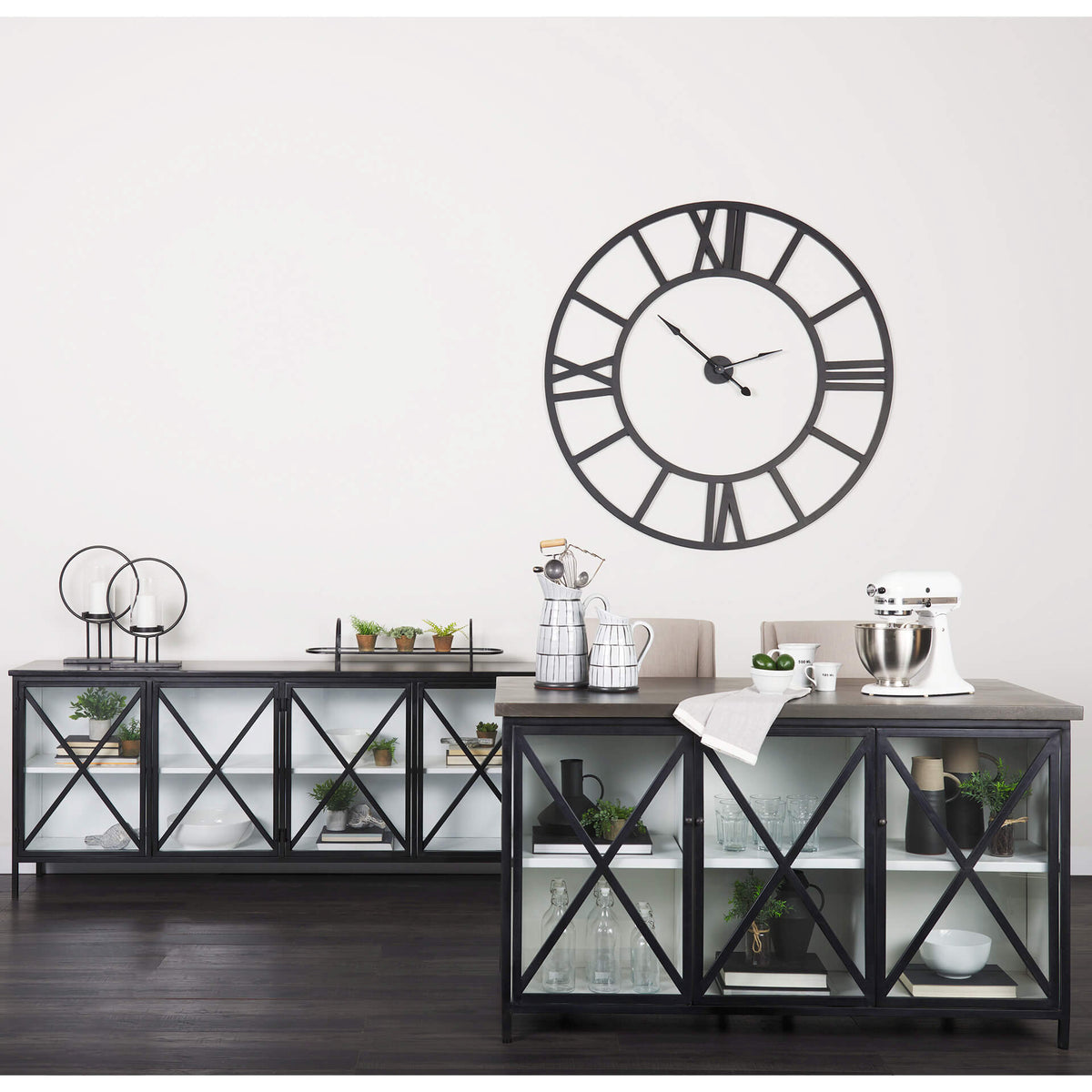 MERCANA AURELIA DARK IRON FOUR DOOR CABINET 69266