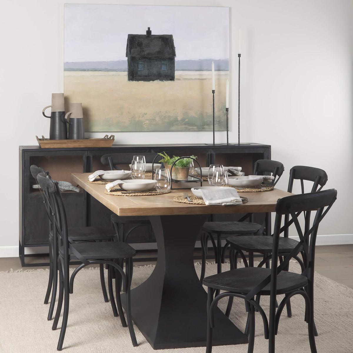 MERCANA MAXTON LIGHT BROWN WOOD RECTANGLE DINING TABLE 69847-AB