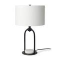 MERCANA SARAH BLACK METAL WITH MARBLE BASE TABLE LAMP 69702