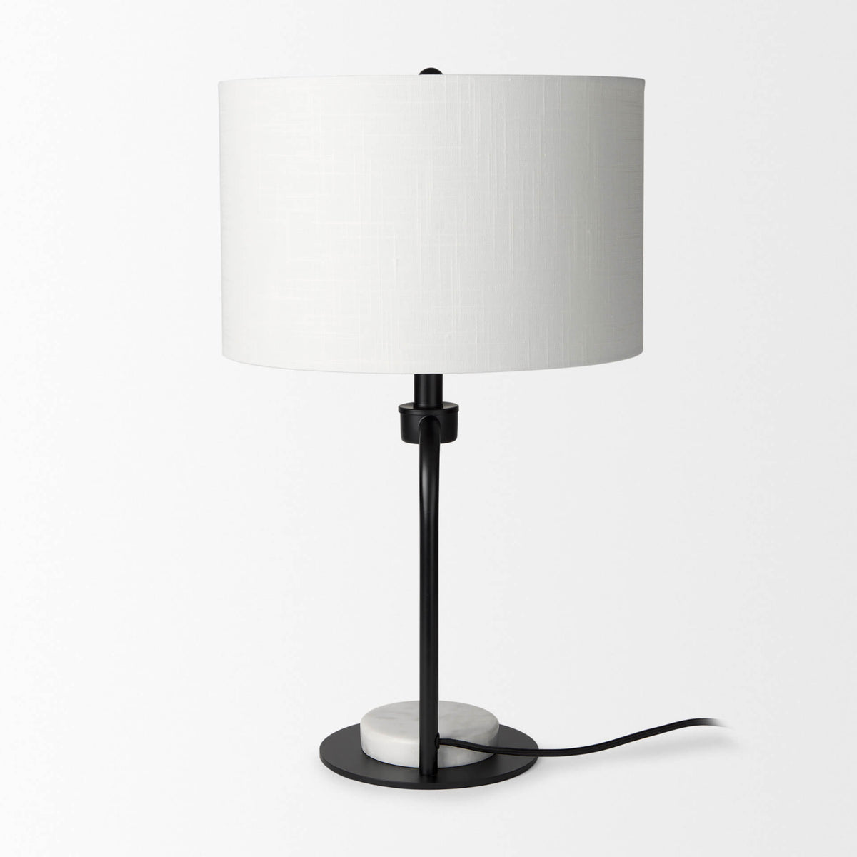 MERCANA SARAH BLACK METAL WITH MARBLE BASE TABLE LAMP 69702