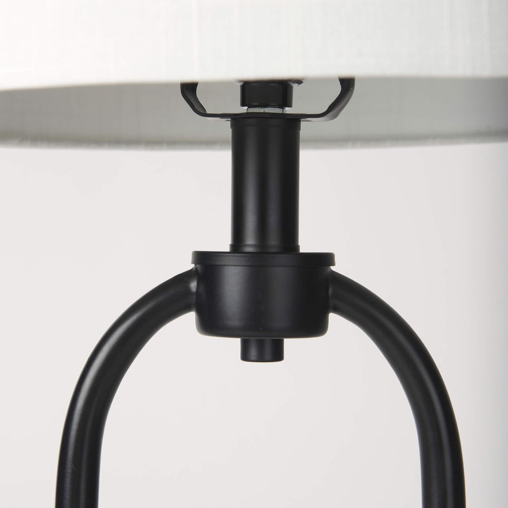 MERCANA SARAH BLACK METAL WITH MARBLE BASE TABLE LAMP 69702