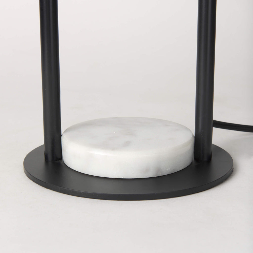 MERCANA SARAH BLACK METAL WITH MARBLE BASE TABLE LAMP 69702