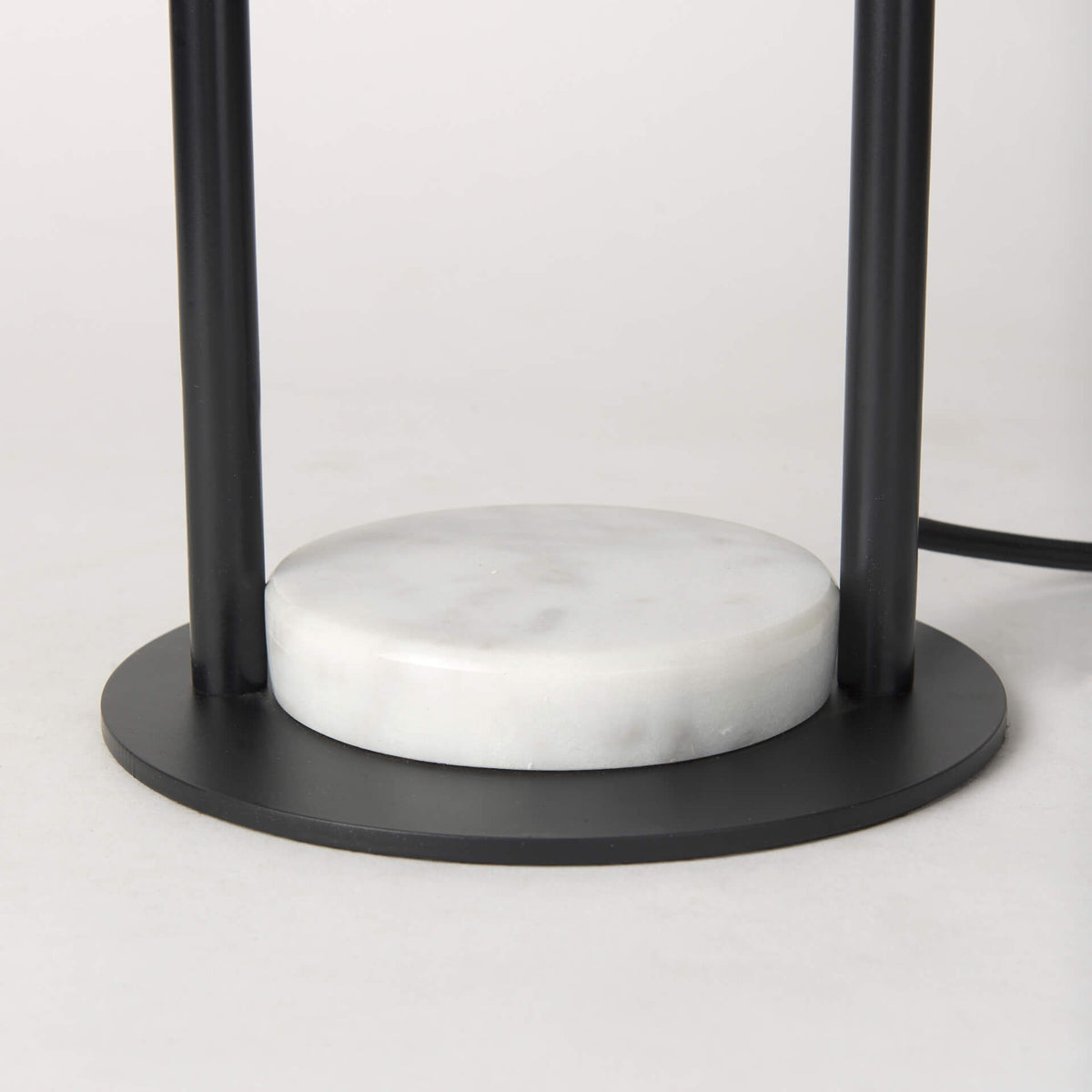 MERCANA SARAH BLACK METAL WITH MARBLE BASE TABLE LAMP 69702