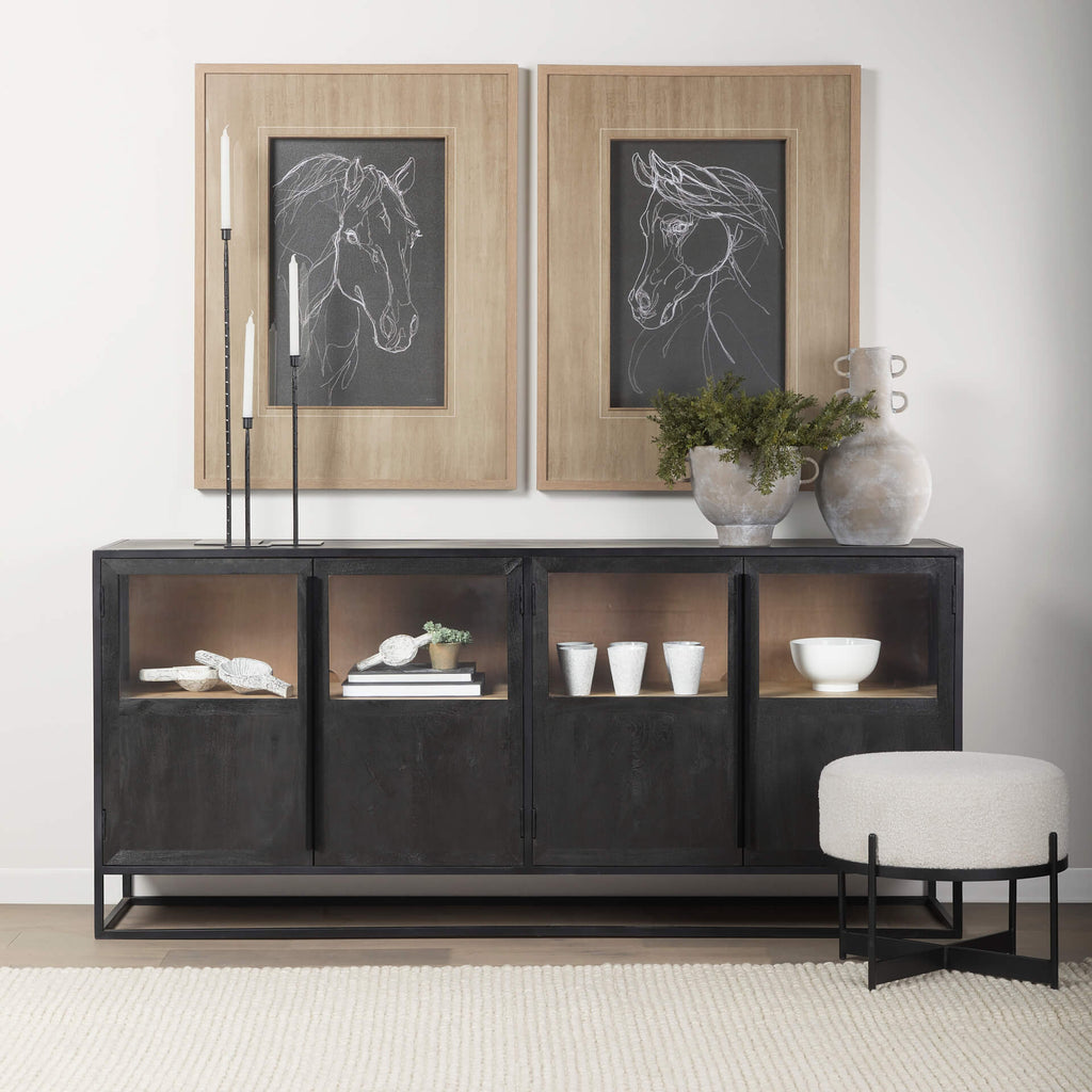 MERCANA SLOAN BLACK WOOD SIDEBOARD 69886