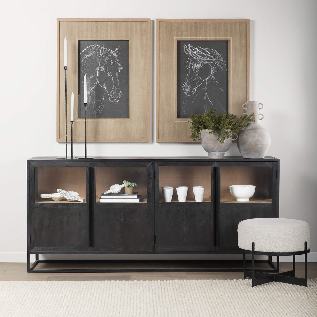 MERCANA SLOAN BLACK WOOD SIDEBOARD 69886