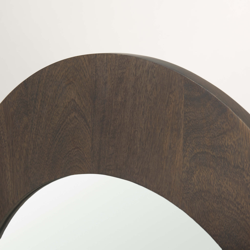 MERCANA CELESTE DARK BROWN WOOD ARCHED MIRROR 70140
