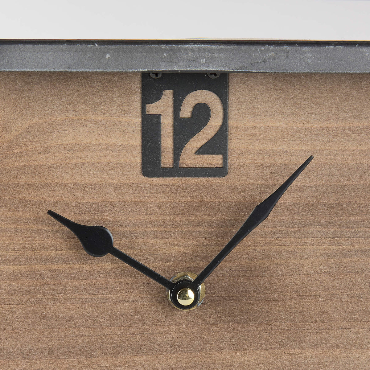 MERCANA HARVEY BLACK METAL/WOOD TABLE CLOCK 69485
