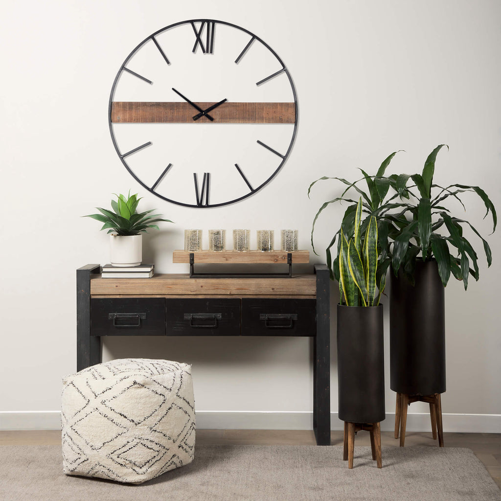 MERCANA ROMAN 36" INDUSTRIAL WALL CLOCK 67523