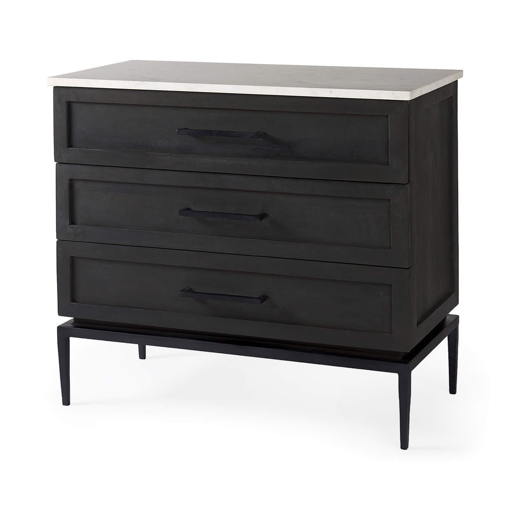 MERCANA DIVINA WHITE MARBLE TOP ACCENT CABINET 69201-AB